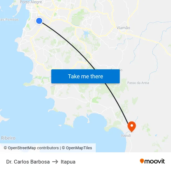Dr. Carlos Barbosa to Itapua map