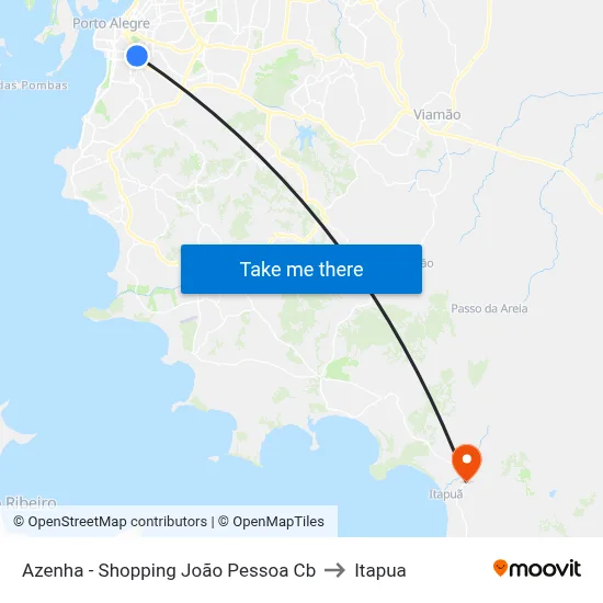 Azenha - Shopping João Pessoa Cb to Itapua map