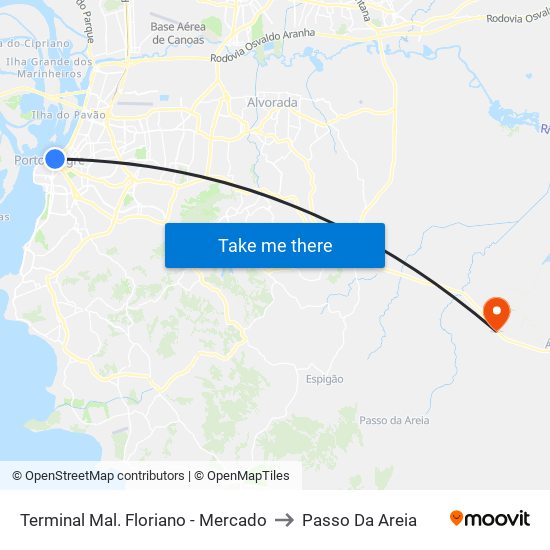Terminal Mal. Floriano - Mercado to Passo Da Areia map