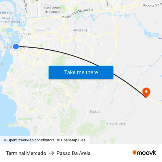 Terminal Mercado to Passo Da Areia map