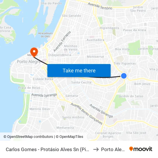 Carlos Gomes - Protásio Alves Sn (Piso 1) to Porto Alegre map