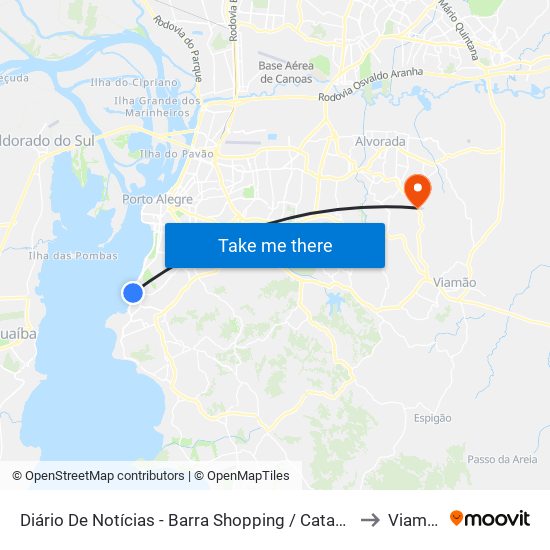 Diário De Notícias - Barra Shopping / Catamarã to Viamão map