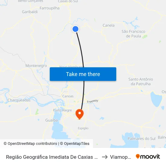 Região Geográfica Imediata De Caxias Do Sul to Viamopolis map