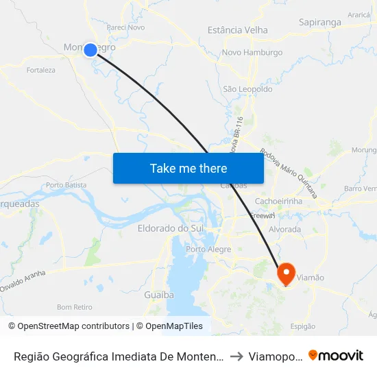 Região Geográfica Imediata De Montenegro to Viamopolis map