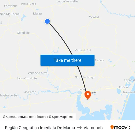 Região Geográfica Imediata De Marau to Viamopolis map
