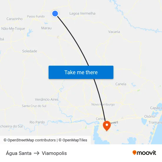 Água Santa to Viamopolis map