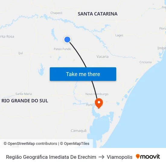 Região Geográfica Imediata De Erechim to Viamopolis map