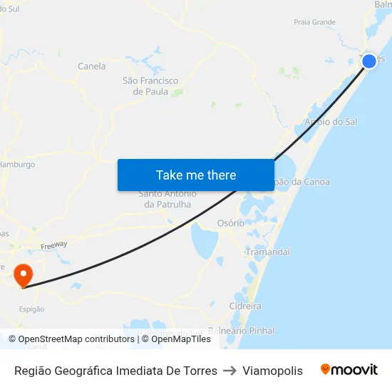 Região Geográfica Imediata De Torres to Viamopolis map