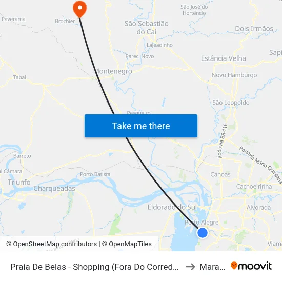 Praia De Belas - Shopping (Fora Do Corredor) to Maratá map