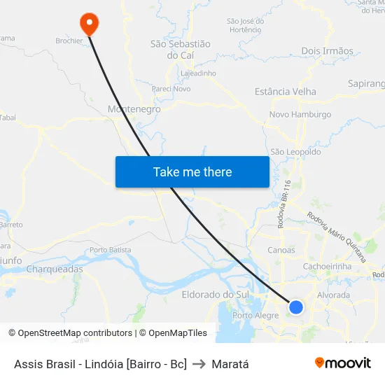 Assis Brasil - Lindóia [Bairro - Bc] to Maratá map