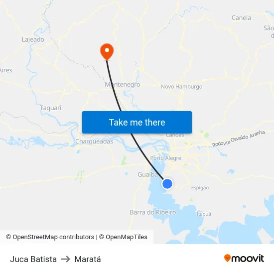 Juca Batista to Maratá map