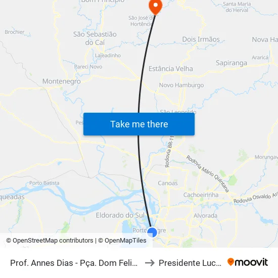 Prof. Annes Dias - Pça. Dom Feliciano to Presidente Lucena map