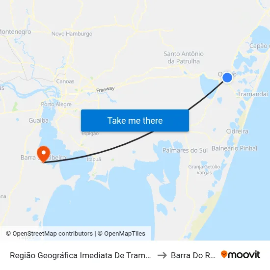 Região Geográfica Imediata De Tramandaí - Osório to Barra Do Ribeiro map