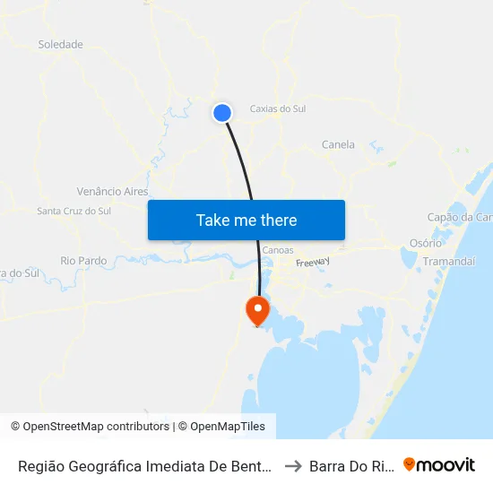Região Geográfica Imediata De Bento Gonçalves to Barra Do Ribeiro map