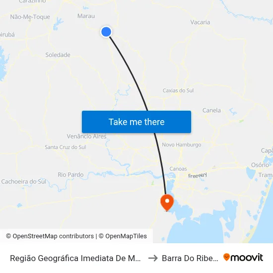 Região Geográfica Imediata De Marau to Barra Do Ribeiro map