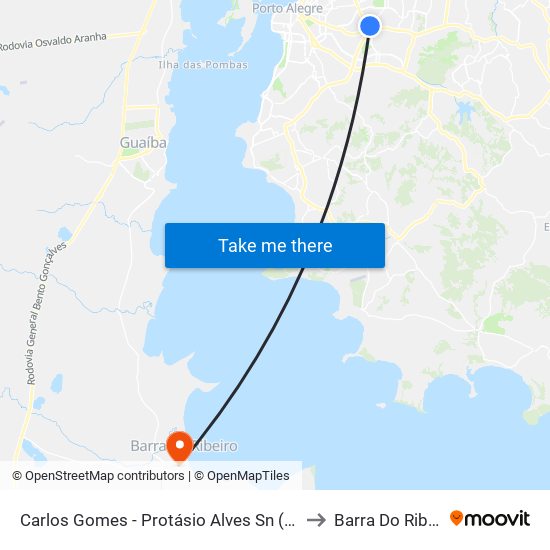 Carlos Gomes - Protásio Alves Sn (Piso 1) to Barra Do Ribeiro map