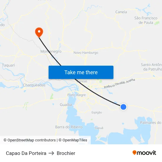 Capao Da Porteira to Brochier map