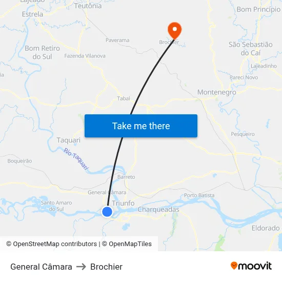 General Câmara to Brochier map