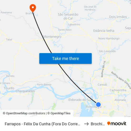 Farrapos - Félix Da Cunha (Fora Do Corredor) to Brochier map