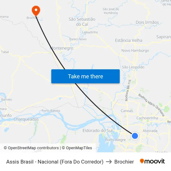 Assis Brasil - Nacional (Fora Do Corredor) to Brochier map