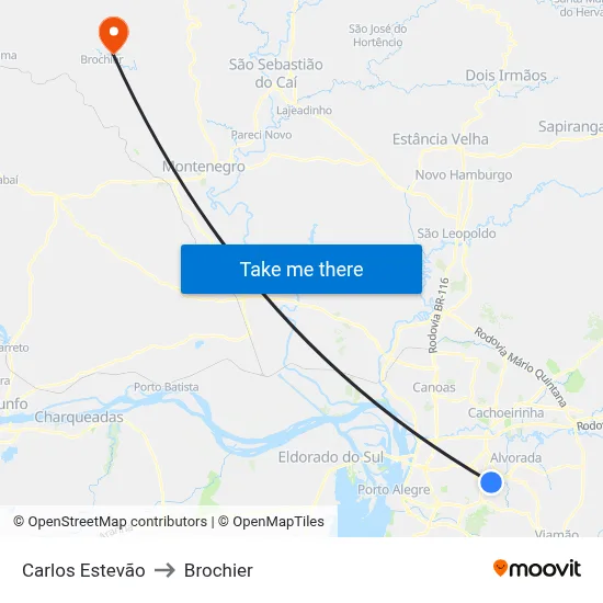 Carlos Estevão to Brochier map