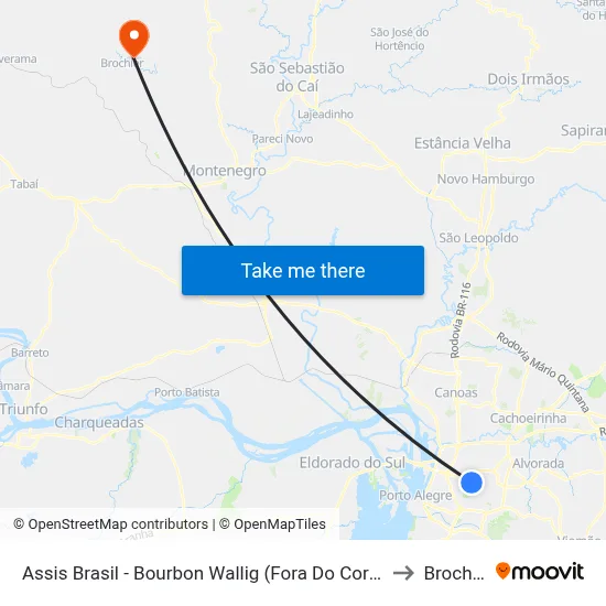 Assis Brasil - Bourbon Wallig (Fora Do Corredor) to Brochier map