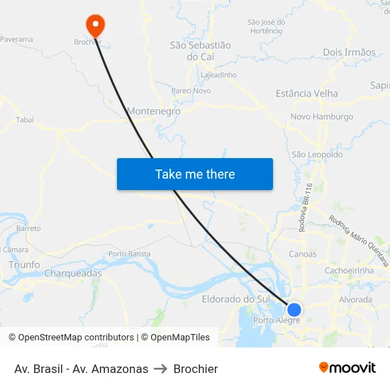 Av. Brasil - Av. Amazonas to Brochier map