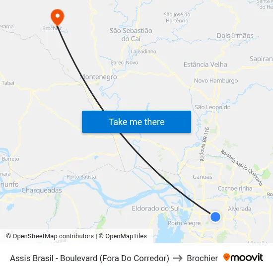 Assis Brasil - Boulevard (Fora Do Corredor) to Brochier map
