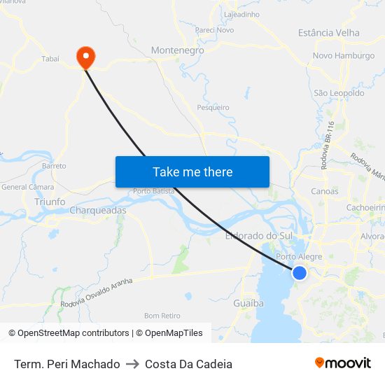 Term. Peri Machado to Costa Da Cadeia map