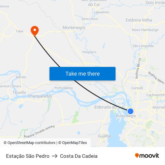 Estação São Pedro to Costa Da Cadeia map