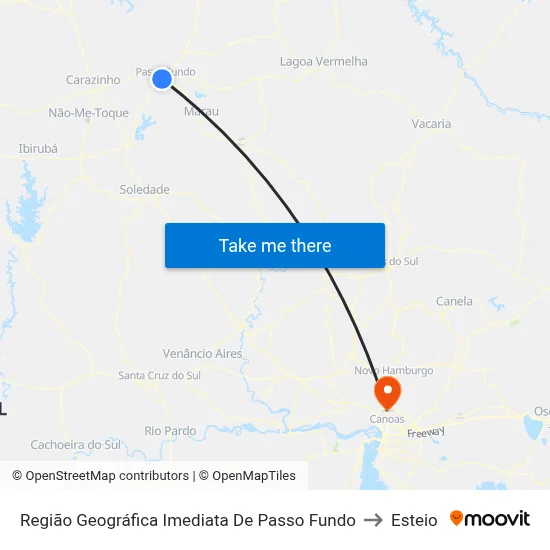 Região Geográfica Imediata De Passo Fundo to Esteio map