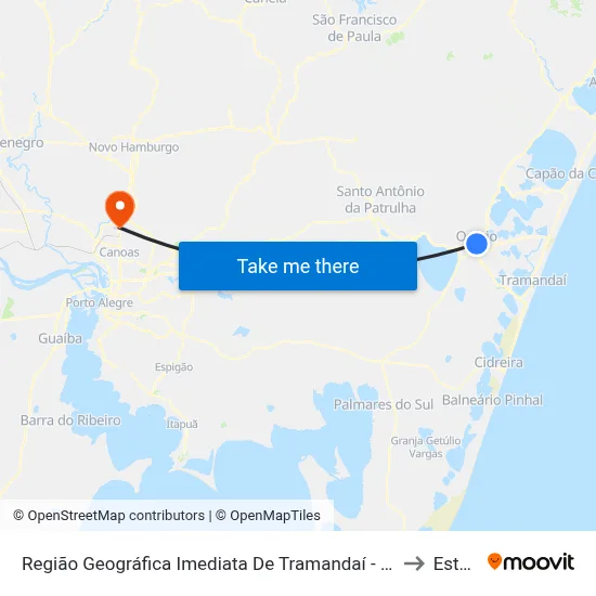 Região Geográfica Imediata De Tramandaí - Osório to Esteio map