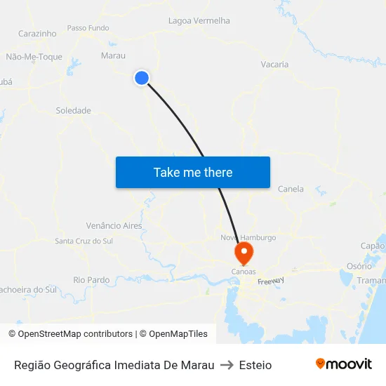 Região Geográfica Imediata De Marau to Esteio map
