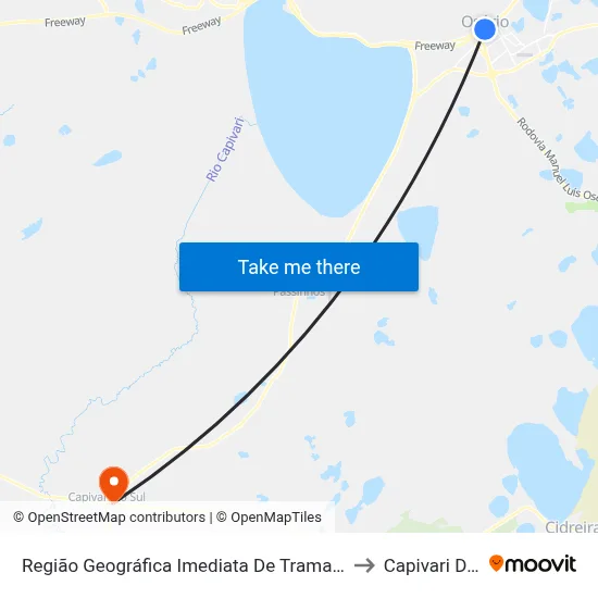 Região Geográfica Imediata De Tramandaí - Osório to Capivari Do Sul map
