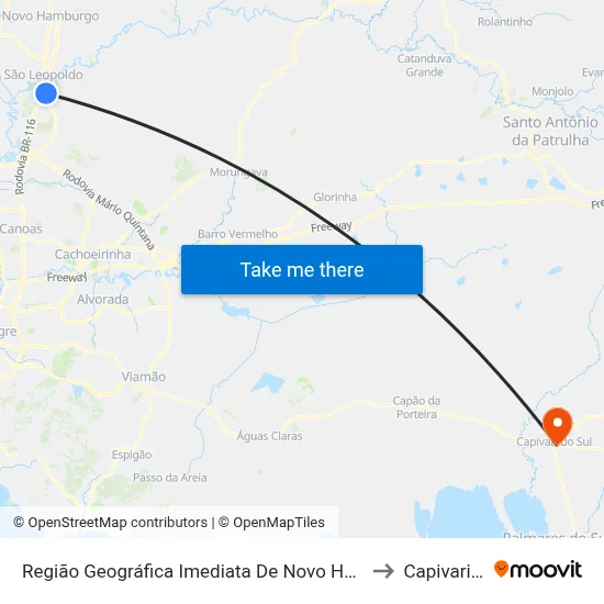 Região Geográfica Imediata De Novo Hamburgo - São Leopoldo to Capivari Do Sul map