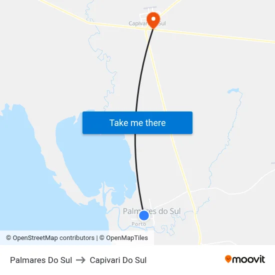 Palmares Do Sul to Capivari Do Sul map