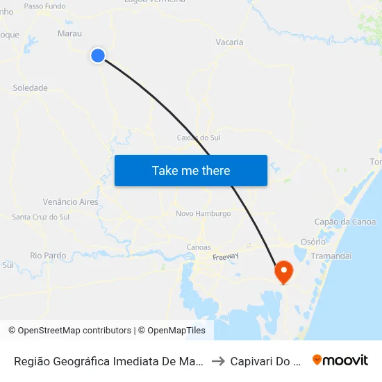 Região Geográfica Imediata De Marau to Capivari Do Sul map