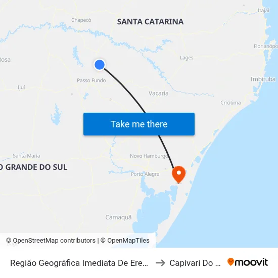 Região Geográfica Imediata De Erechim to Capivari Do Sul map