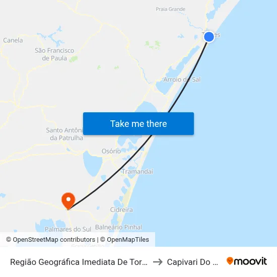 Região Geográfica Imediata De Torres to Capivari Do Sul map