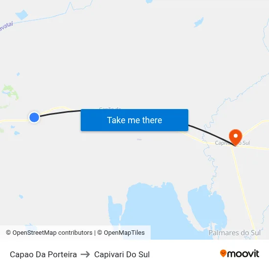 Capao Da Porteira to Capivari Do Sul map