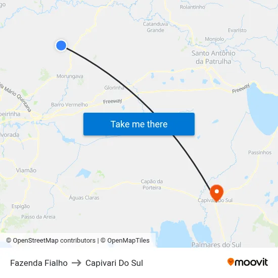 Fazenda Fialho to Capivari Do Sul map