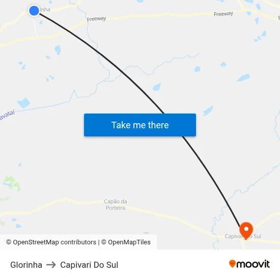 Glorinha to Capivari Do Sul map