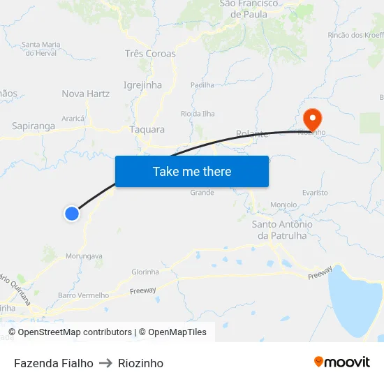 Fazenda Fialho to Riozinho map