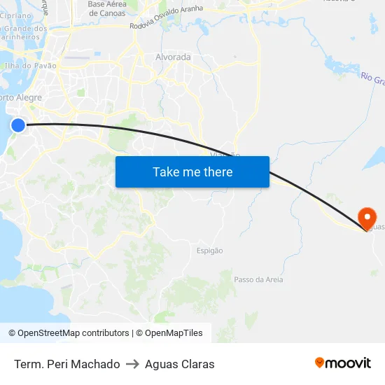 Term. Peri Machado to Aguas Claras map