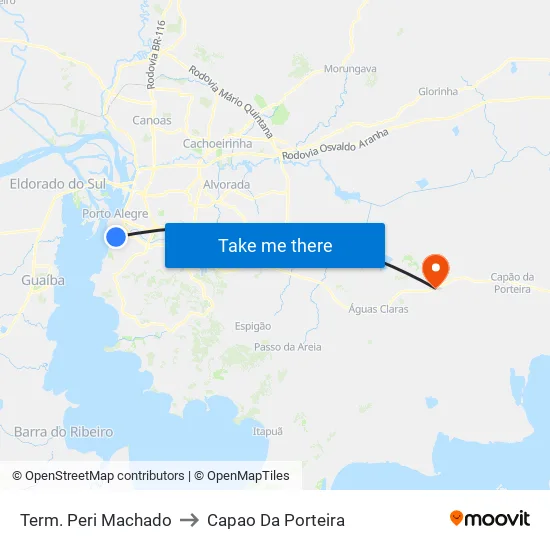Term. Peri Machado to Capao Da Porteira map