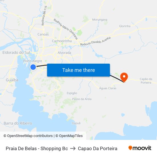 Praia De Belas - Shopping Bc to Capao Da Porteira map