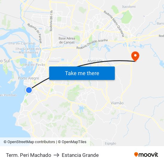 Term. Peri Machado to Estancia Grande map