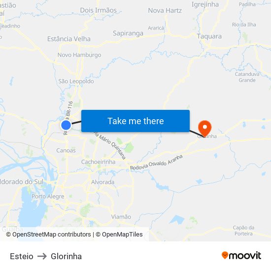 Esteio to Glorinha map