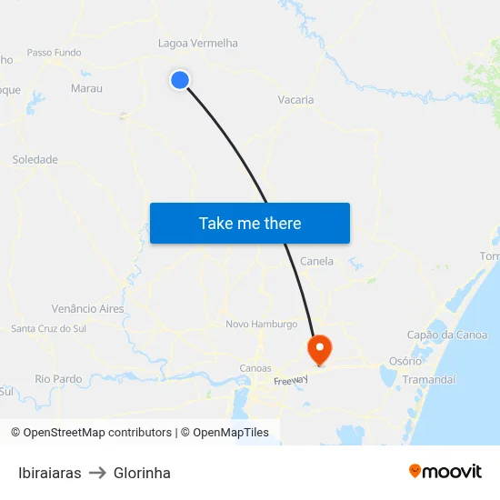Ibiraiaras to Glorinha map