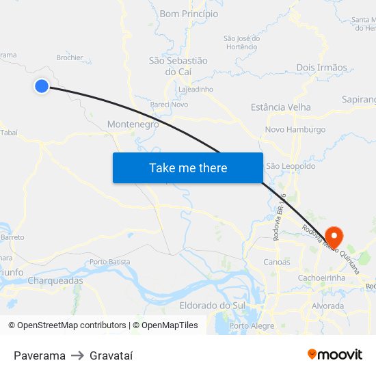 Paverama to Gravataí map